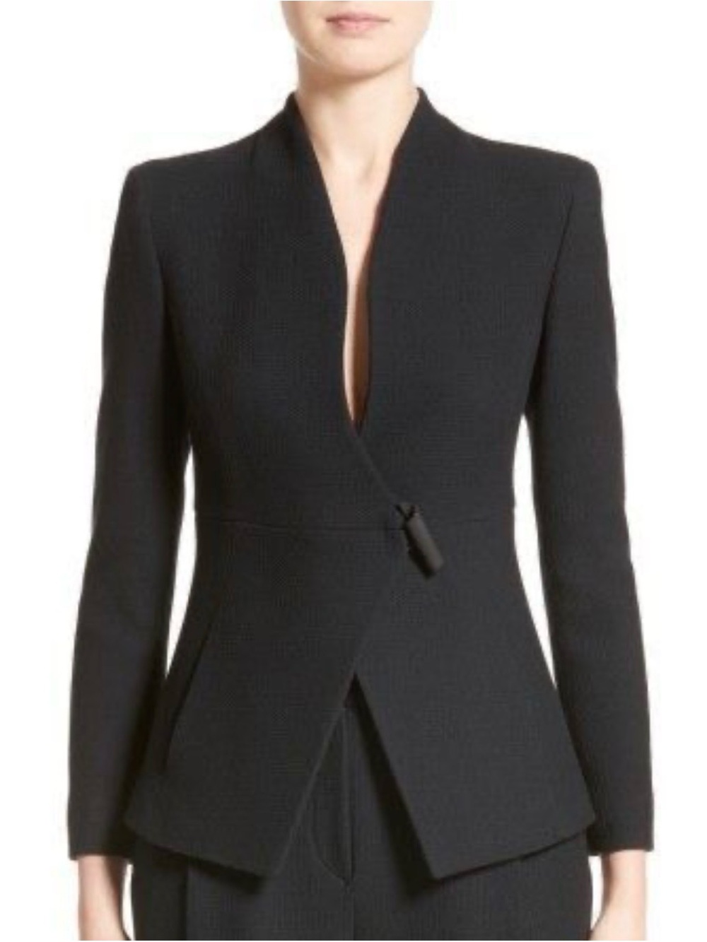Armani Collezioni Textured Structured Cutaway Blazer - 6